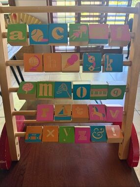 *VINTAGE* FAO Schwartz Wooden Alphabet Abacus
